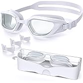 Vegemono Swim Goggles, Unisex Adult Swimming Goggles Anti Fog Anti UV No Leakage Wide View for Men Women Youth