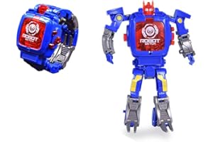 CLASTYLE Creative Robot Transformer Kids Watch,Big Face Boys Digital Wrist Watches for 2-14 Year Old,Blue