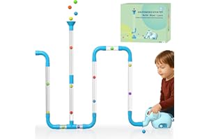 NPOUE STEM Air-Powered Building Toys for Kids Ages 3 4 5 6 7 8+– Educational Air Tubes Toy& Turbine Set with 30 Foam Balls – Rechargeable Construction Kit for Boys & Girls – Fun Science Gift for Teens