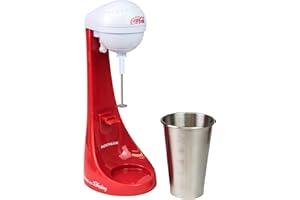 Nostalgia Two-Speed Electric Coca-Cola Limited Edition Milkshake Maker and Drink Mixer, Includes 16-Ounce Stainless Steel Mixing Cup and Rod, Red