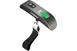 Longang Digital Hanging Luggage Scale with Backlit for Travel, Portable Handheld Suitcase Weight Scale with Hook, 110 Pounds, Battery Included