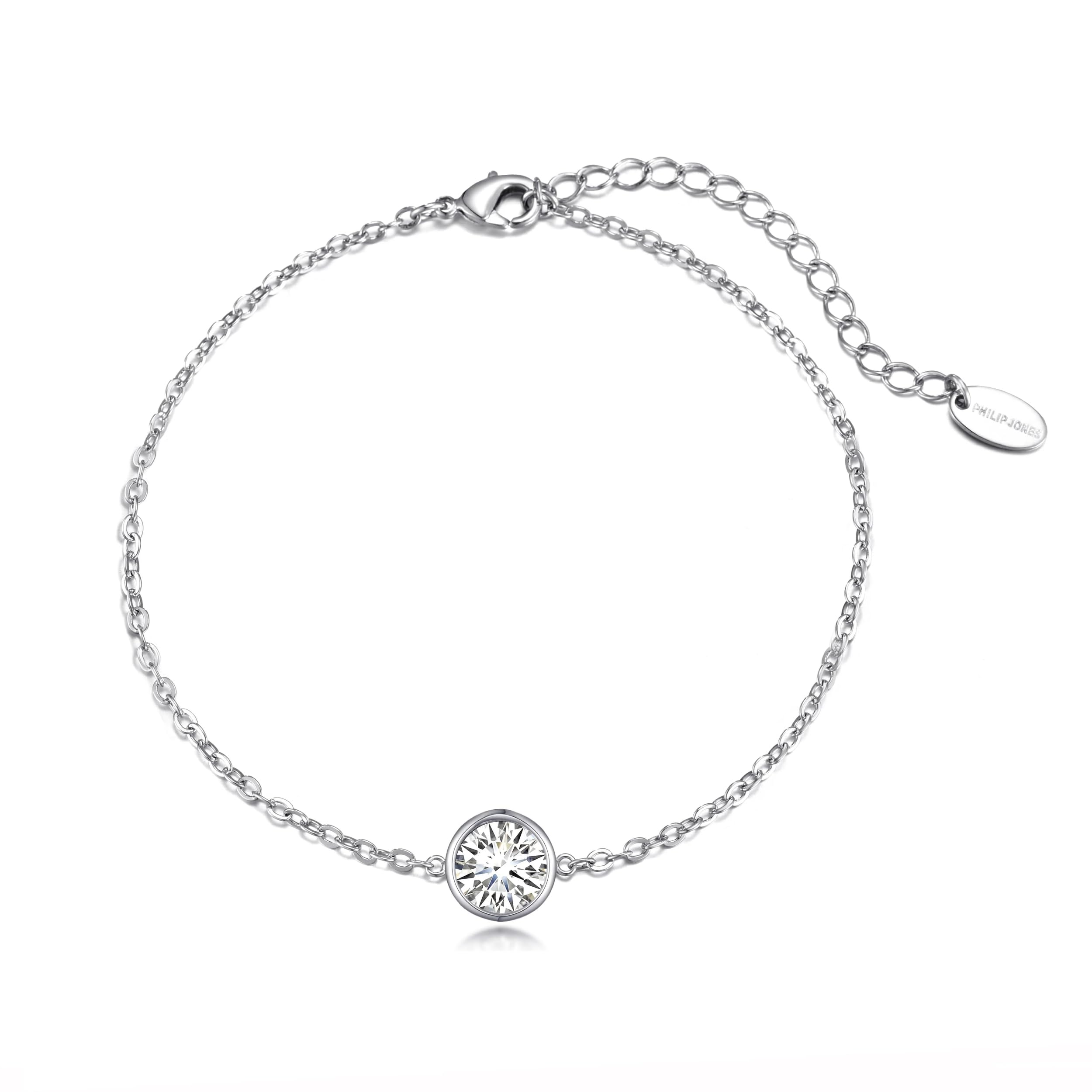 Philip Jones Crystal Anklet Created with Zircondia® Crystals