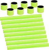 URAQT Reflective Strips 16 Pcs Snap Band Wrist/Ankle Safety Bands Green