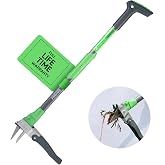 Grootpow WP5 Heavy Duty Weed Puller Tool, Stand Up Dandelion Weeder with 40" Handle, 3 Claws &amp; Fiberglass Foot Pedal, Weeding Tool Made with Cast-Iron, Easily Remove Weeds Without Bending or Kneeling