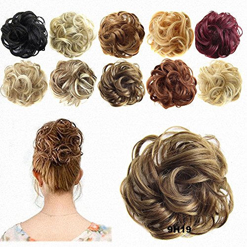 FESHFEN Scrunchy Scrunchie Hair Bun Updo Hairpiece Hair Ribbon Ponytail Extensions Hair Extensions Wavy Curly Messy Hair Bun Extensions Donut Hair Chignons Hair Piece Wig 9h19 Scrunchie Hairpiece
