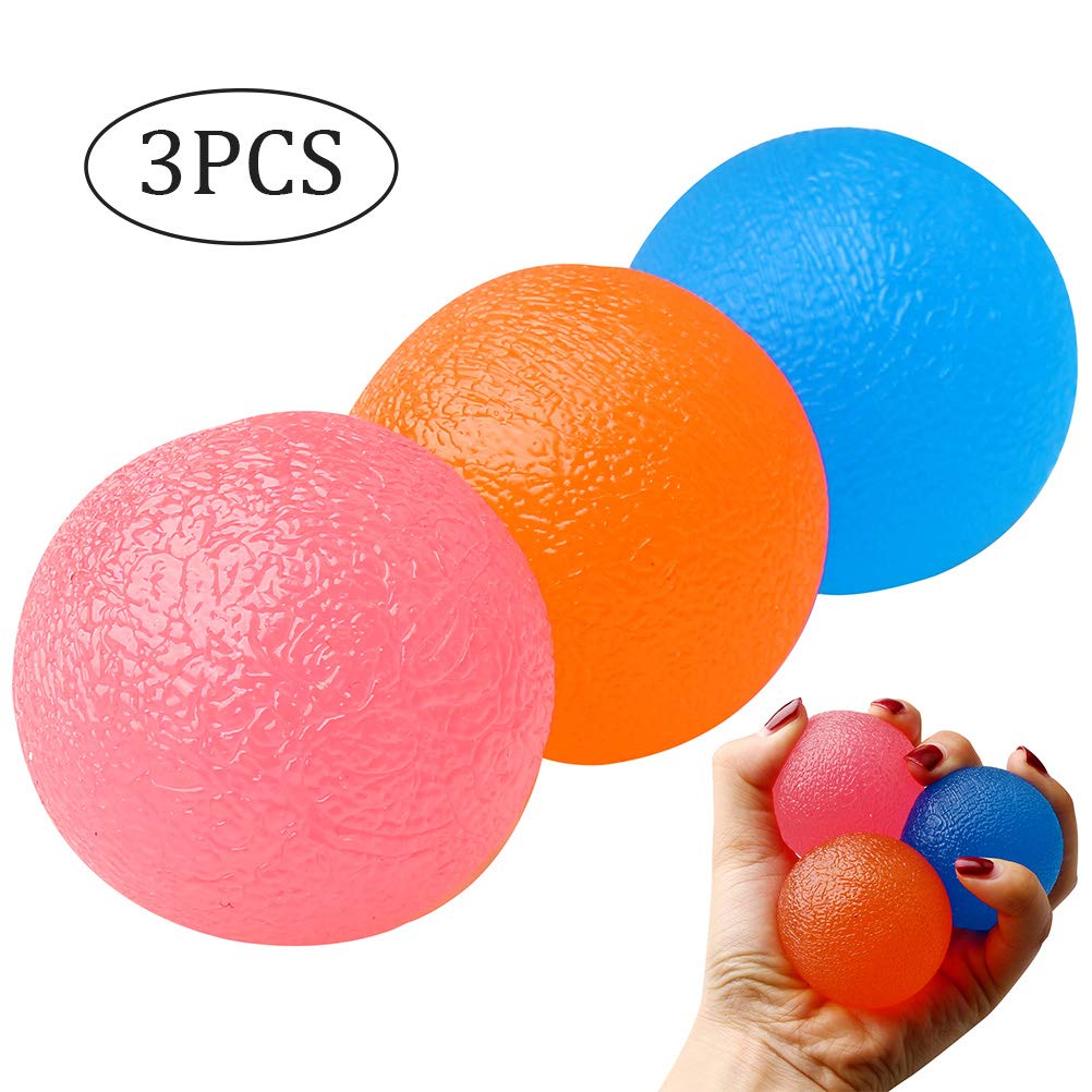 nuosen 3PCS Gel Hand Balls,Hand Therapy Squeeze Exercise Stress Balls