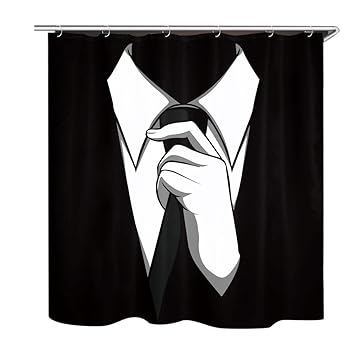 Mildew Proof Shower Liner Suit Tie Minimalism Creative Design