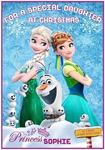 Personalised Frozen Inspired Christmas Cards - 4 Designs (Elsa, Anna & Olaf)