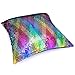 LAGHCAT Reversible Cushion Covers Christmas Sequins Mermaid Pillow Cases with Magic Mermaid Sequin (Colorful and Silver,ONLY Pillow Case)