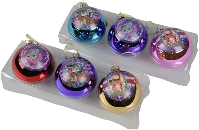 Christmas Decorations Lot De 3 Boules De Noel Verre Plates