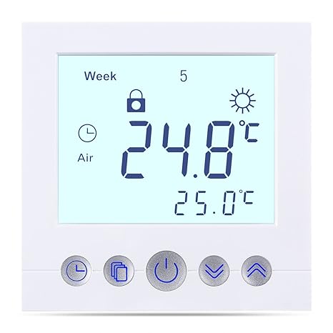 FLOUREON Raumthermostat digital Thermostat programmierbar Raumtemperaturregler für Fussbodenheizung Wasser Heizung Wandheizun