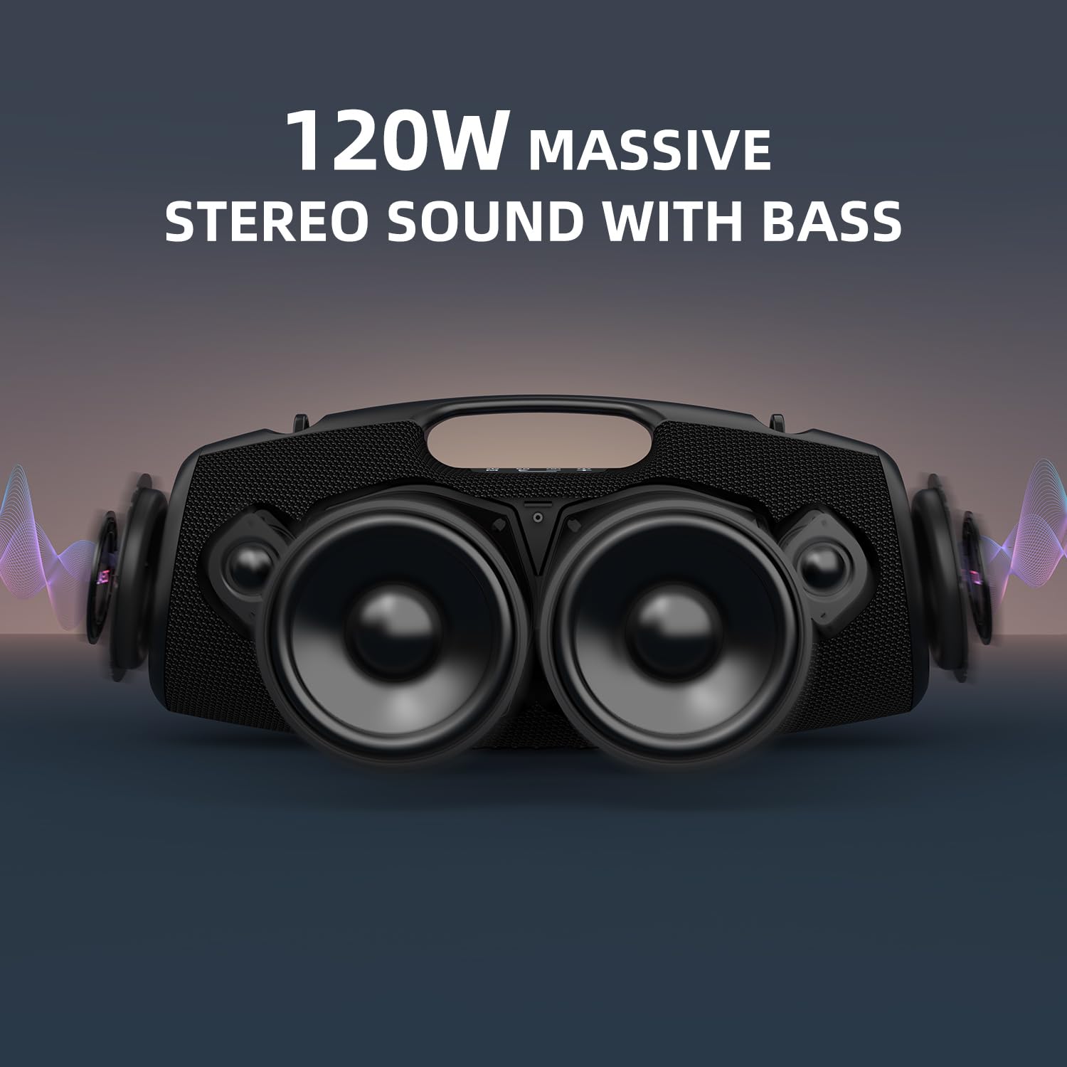 ZEALOT Bluetooth Speaker,120W Outdoor Speaker with Booming Bass,IP67 Waterproof Speaker with LED Light, Bluetooth 5.2,Portable Speaker for Camping,Beach,Gifts(Black)