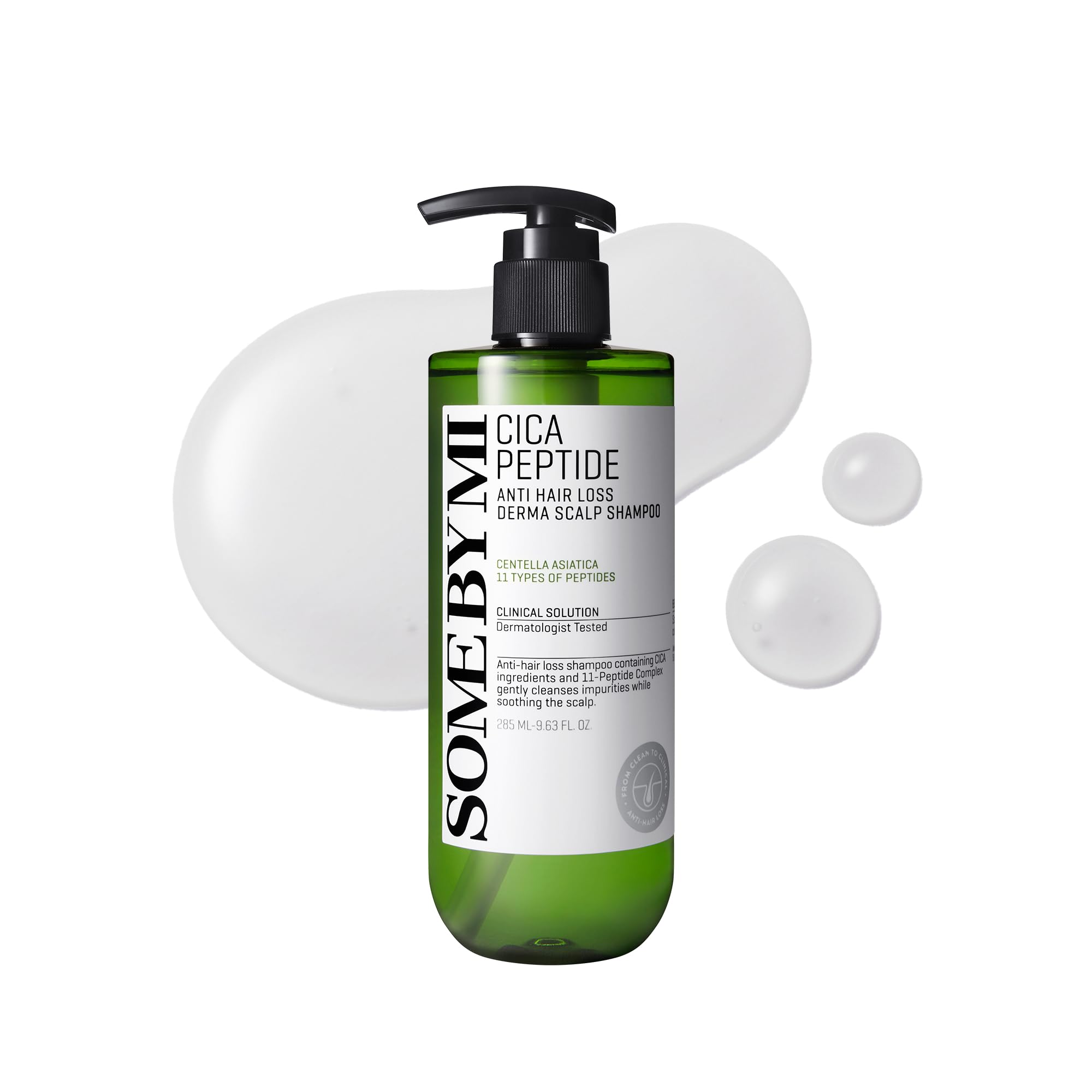 SOME BY MI Cica Peptide Anti Hair Loss Derma Scalp Shampoo 285ml – Korean Hair Care Shampoo with Cica & Peptides – Strengthens Hair Roots, Reduces Hair Fall & Soothes Sensitive Scalp
