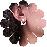 Andelaisi Boho Resin Moon Earrings Vintage Crystal Northstar Earrings Gold CZ Starburst Moon Earrings Personalized Half Moon Stud Earrings Jewelry for Women