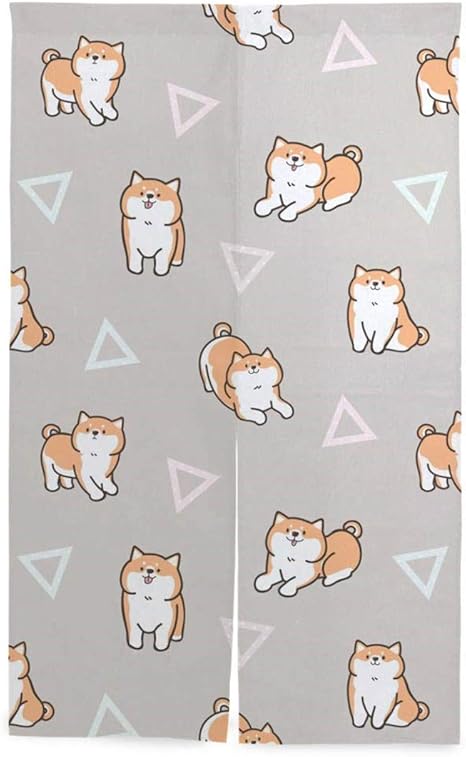 Amazon のれん 暖簾 可愛い柴犬柄 お洒落 暖簾分け 洗濯可 70x150cm のれん オンライン通販