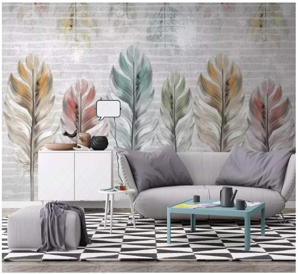 Myyteo Wallpaper Minimalist Fashion Colorful Hand Drawn Feather Texture Art Classic Silky Background A3 450cmx300cm Amazon Com