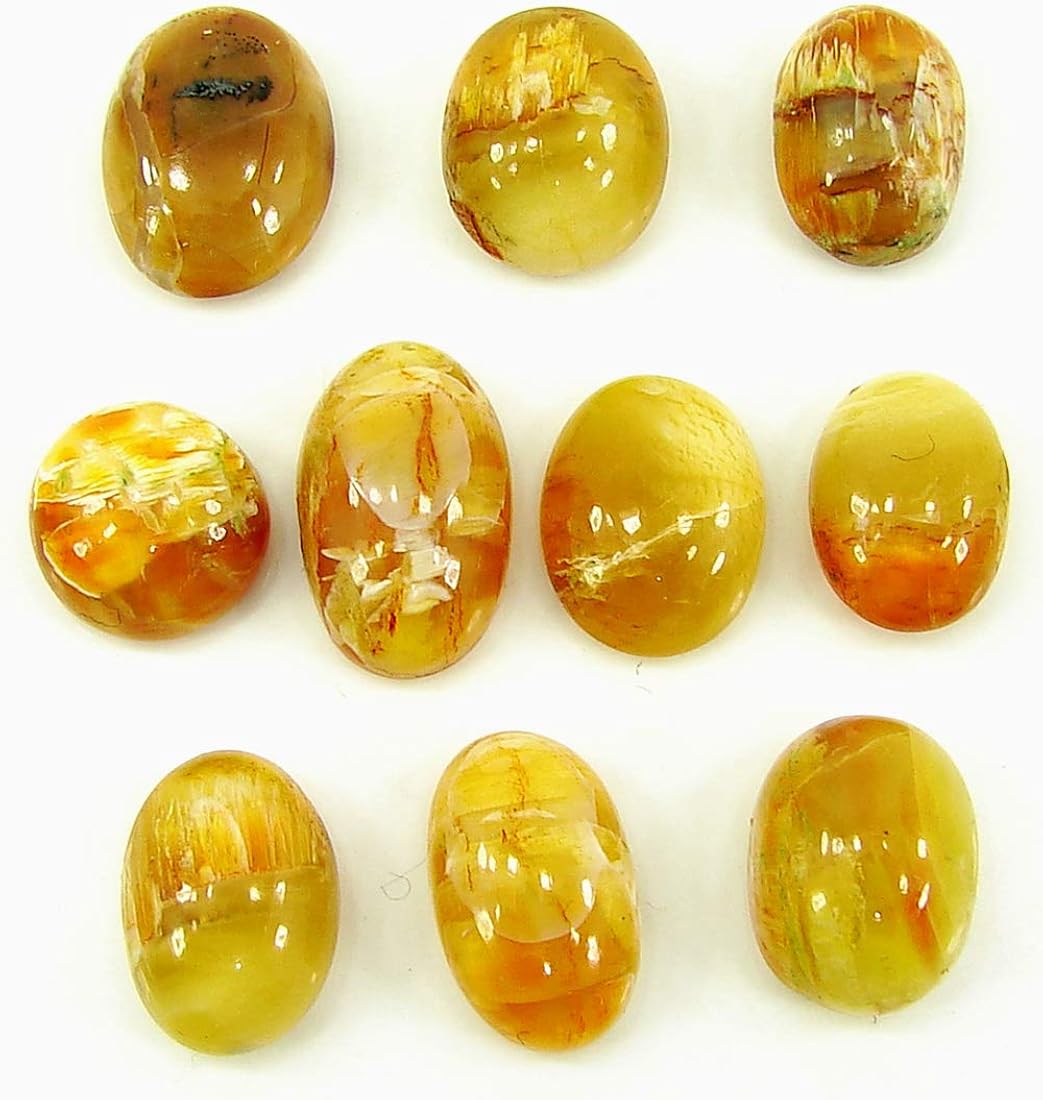 57.95 Ct Natural Yellow Opal Loose Gemstone Lot of 10 Pcs