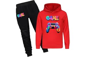 Boy's Youtuber Gaming Controller Tracksuit Pullover Hoodie Jogging Pants Set 2 Pieces Sweatsuit for 6-13 Years