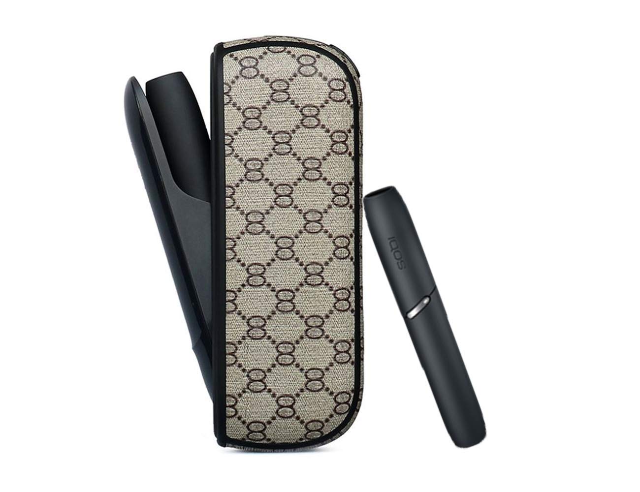 PU Case for IQOS 3.0 Including Side Cover Electronic Cigarette Soft Holder Pocket Charger Cover Full-Protective Case from Impact, Dust, Scratch (Gray Plaid)