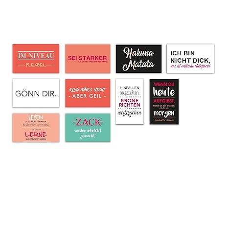 10 Kühlschrank Magnete I 88 X 55 Mm I Set Mit Sprüchen Motiv Lustig Cool Frech I Deko Für Jugendliche Küche Magnet Tafel Geschenk Idee I Dv517
