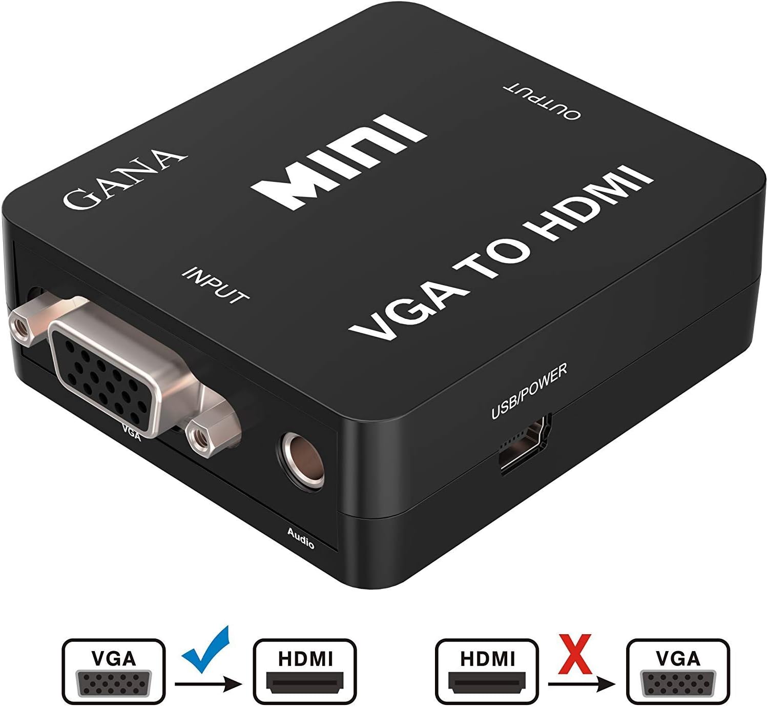 GANA VGA a HDMI Adaptador, VGA Hembra a HDMI Hembra Convertidor ...