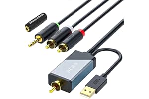 DUOYUTING Digital Coaxial to Analog 3.5mm AUX Audio Cable, Coaxial to 2 RCA Adapter, All-in-one D/A Audio Converter for TV PS4 Xbox one Network Box Blu-ray DVD to Sound Box Amplifier Headphone (10FT)...