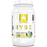 RYSE Loaded Protein Powder - Mint Chip Ice Cream - 25g Whey Protein Isolate & Concentrate with Prebiotic Fiber & MCTs - Low Carb, Low Sugar, Digestive-Friendly - 27 Servings / 2 lb Tub