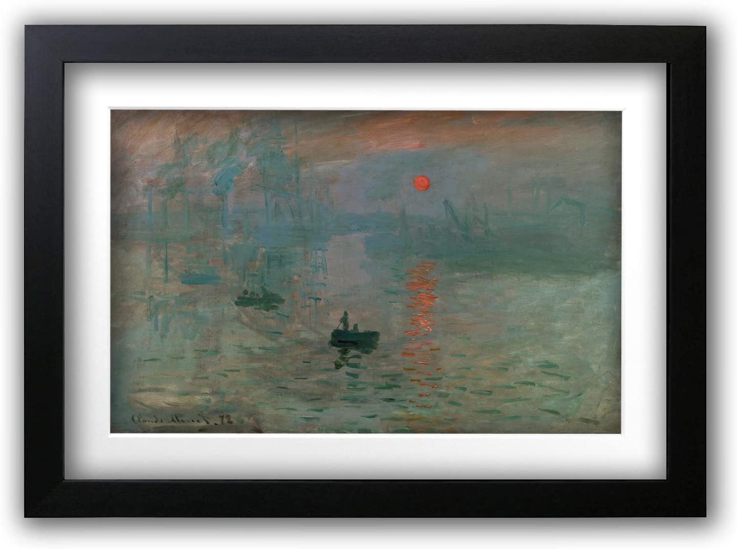 HWC Trading A3 FR Impression Sunrise by Claude Monet this Famous Gallery Artwork Painting Makes an Excellent Gift or Decorative Piece for any Home - A3 Framed