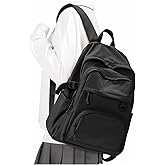 Lendolk Lightweight Black College Backpack for Women Men Cute School Bag for Teens Girls Boys High School Backpack for Students Waterproof Casual Daypack Backpack