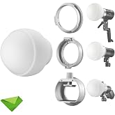 Godox ML-CD15 Flash Diffuser w/3 adapters, Diffusion Dome Light Modifier | for Godox V1S V1C V1N V1F V1O V860III V860II V850III TT685II TT600 TT685 AD200 AD200PRO AD300PRO AD400PRO ML30 ML60 ML60BI