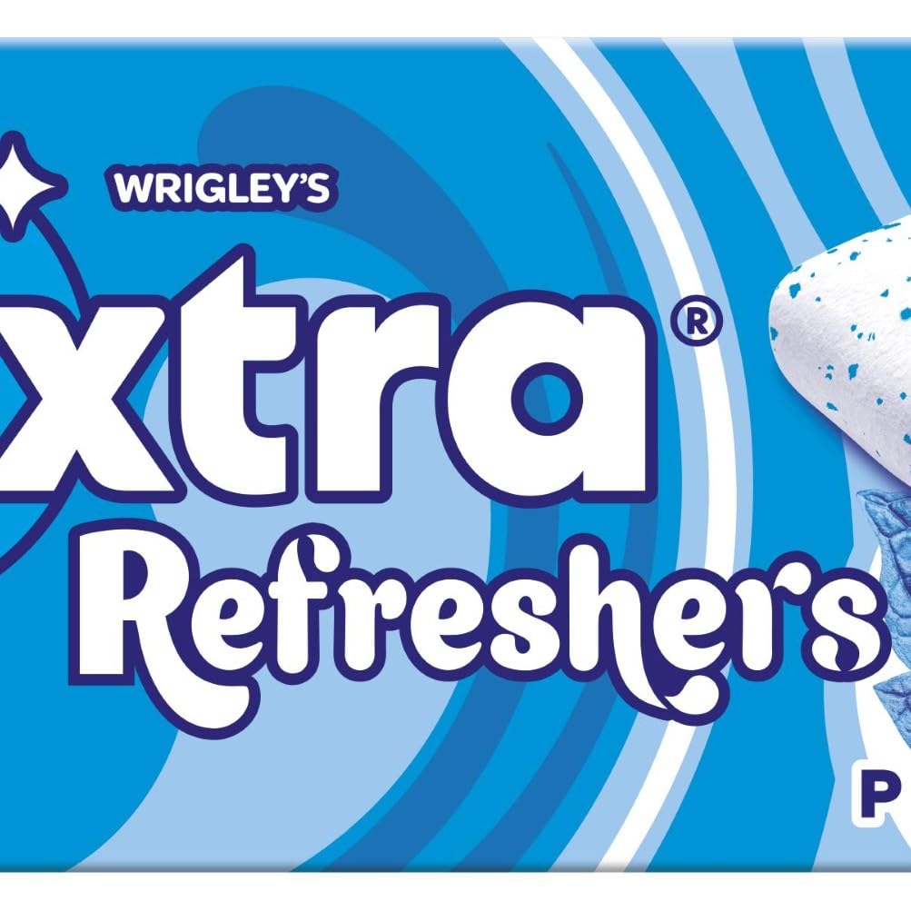 Extra Refreshers Kaugummi zuckerfrei, Peppermint Gum, 12 x 8 Dragees, Großpackung Chewing Gum, Xylitol Kaugummi ohne Zucker mit Minz Frische (96 Dragees) 2