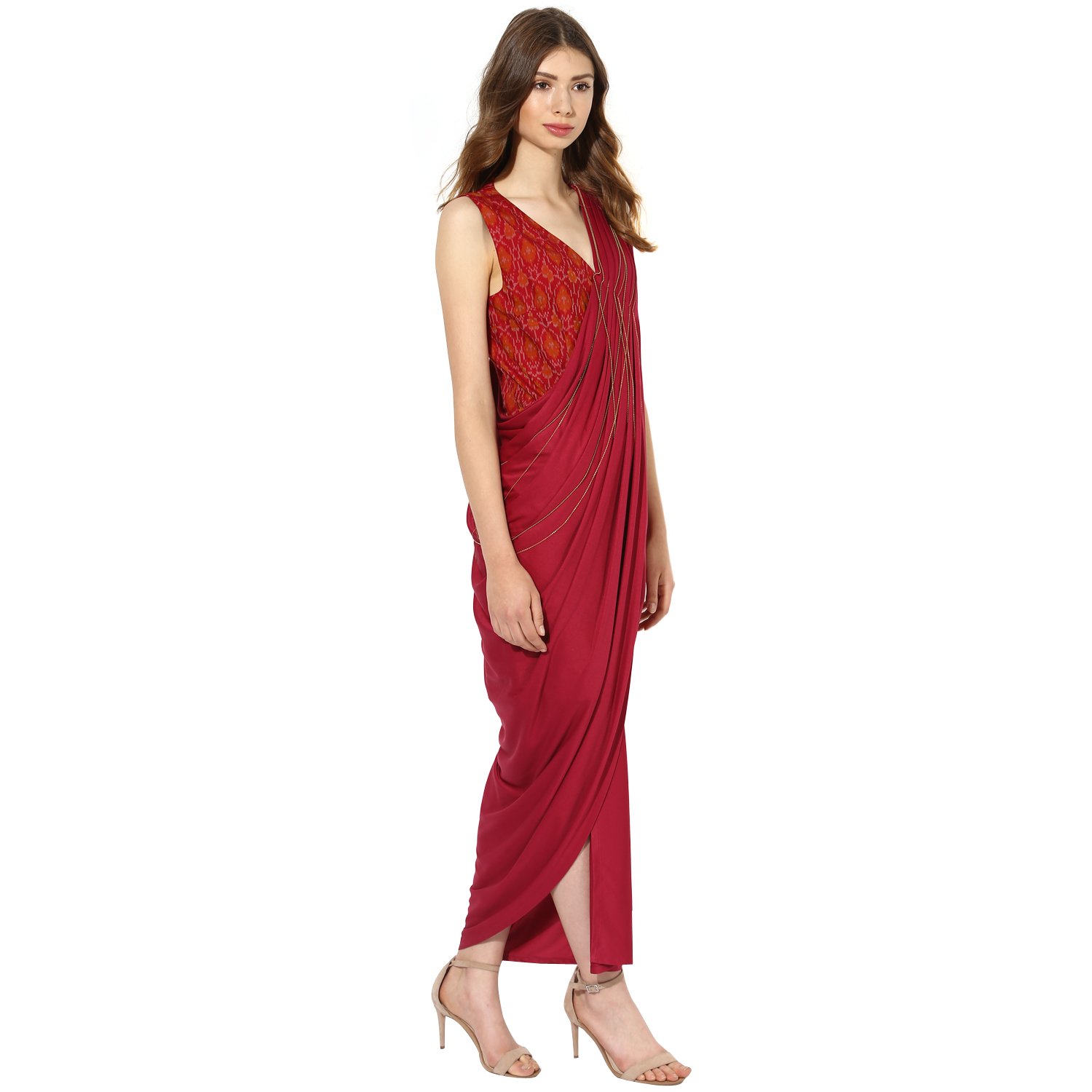 one piece long dress from saree