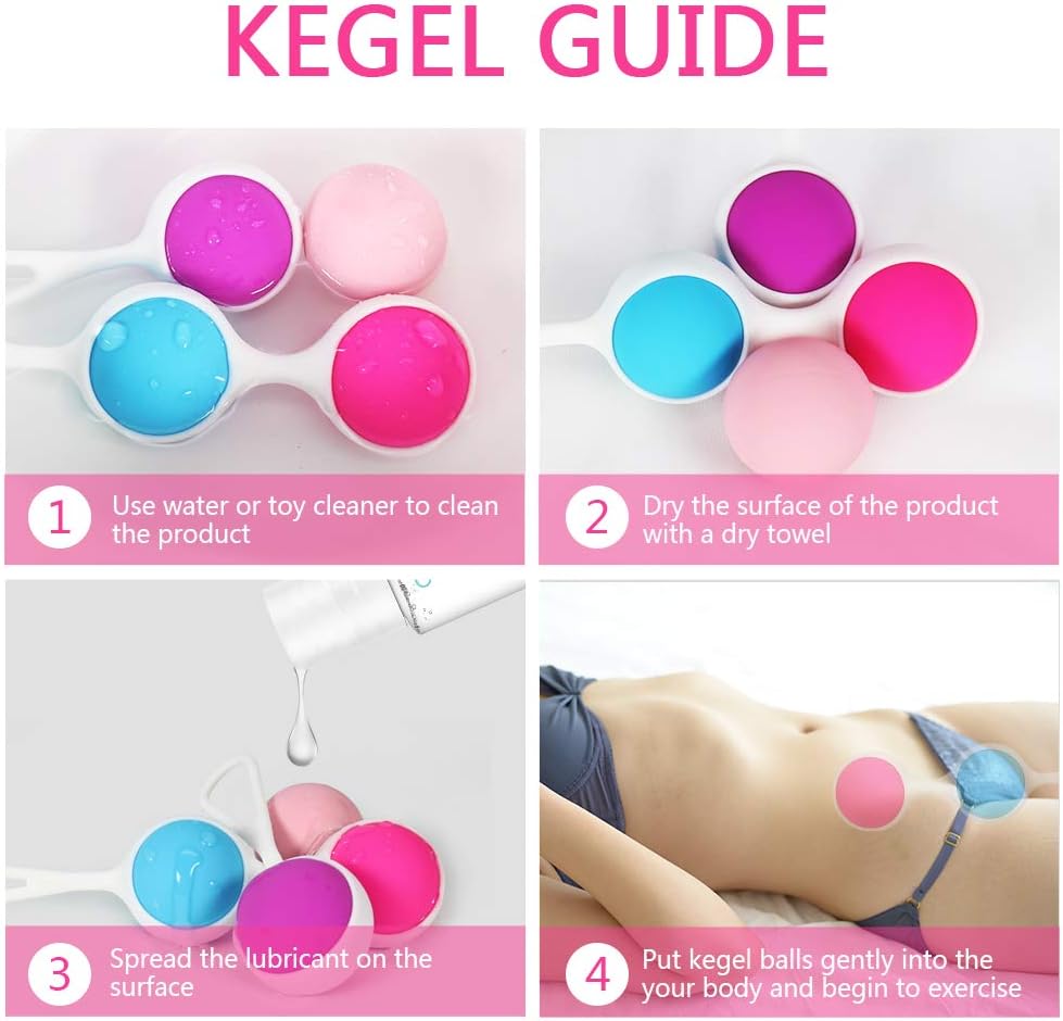 Vulcan Kegel Exercise Weights Balls- Doctor Recommended Silicone Kegel Balls for Women & Girls Bladder Control Tightening Pelvic Floor Exercises Beginners & Advanced (4 Pcs Set): Health & Personal Care