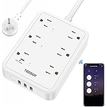 Smart Power Strip, UseeLink WiFi Surge Protector Compatible With Alexa & Google Home, Smart Plug With 4 USB Ports & 4 AC Outlets, Voice