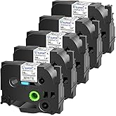 USUPERINK 5 Pack Compatible for Brother P-Touch Label Maker TZe TZ Tape White 36mm 1.4 inch TZe-261 TZe261 TZ261 TZ-261 Black on White Laminated Label Tape for PT-P900 P900W P950NW D800W E800W
