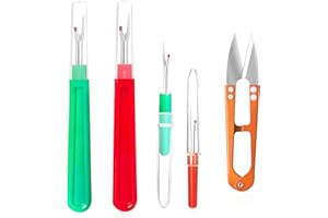 DEELOO Seam Rippers, Seam Ripper and Thread Remover Kit, Sharp Sewing Seam Thread Remover Stitch Unpicker with Ergonomic Hand
