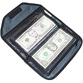 Sparkle Nook Money Wallet Organizer - 6 Zippered Pocket Multipack Pouch, Cash Envelopes for Budgeting and Savings (Grey)