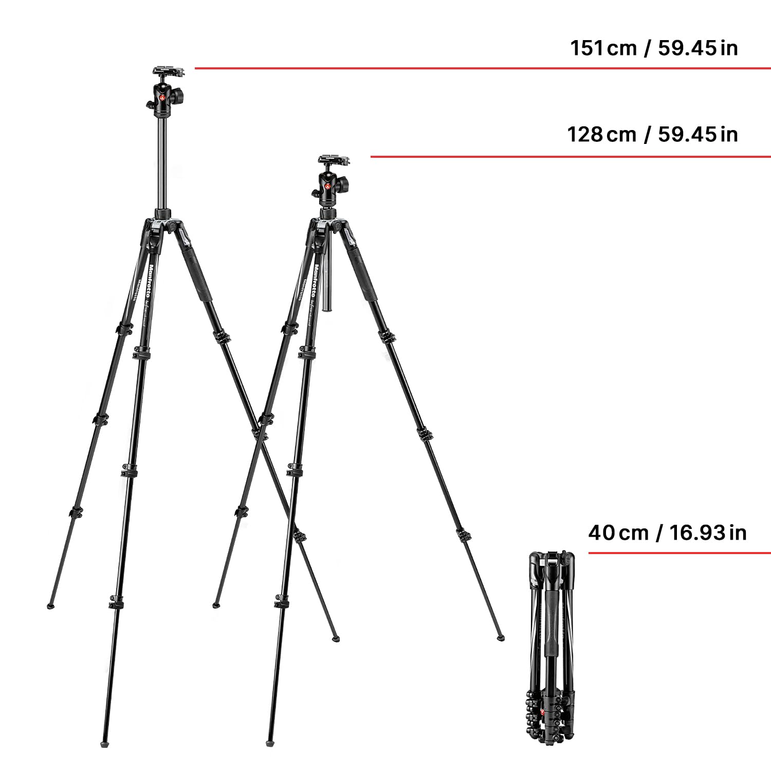 Manfrotto Befree Advanced Camera Tripod with Lever Closure, Portable and Compact Travel Tripod Kit with Ball Head, Aluminum Tripod for DSLR Reflex and Mirrorless Cameras, Camera Accessories