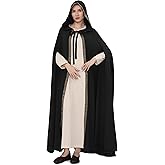Koalswm Renaissance Hooded Cloak Medieval Cape with Arm Holes Witch Halloween Cosplay Costume