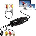 VIXLW Video Capture Card USB 2.0, RCA to USB Video Capture Device, Video to Digital Converter Grabber, VHS to Digital Converter, One Touch VHS VCR Hi8 TV to DVD for Your Mac OS X or Windows 7 8 10 PC