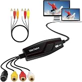 VHS to Digital Converter, USB Video Capture Card for VCR Hi8 Mini DV to Mac | RCA to USB Video Converter Audio Transfer Grabber Device for PC Windows TV Tape Player Camcorder