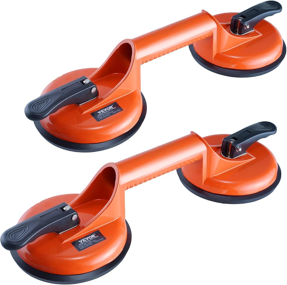 VEVOR Glass Suction Cup 4.7 in 2 Pack Aluminum Handle Heavy Duty Lifter