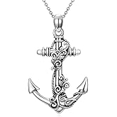 POTOPYY Anchor Necklace for Women 925 Sterling Silver Nautical Pendant Jewelry Sailor Valentines Day Mothers Day Gifts for Women