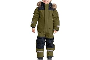 VBTAPA Snow Suit For Kids One Piece Snowsuit Boys Windproof Waterproof Winter Outdoor Overalls Snowboarding Girls Ski Suits