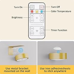 3 Pack Picture Lights for Wall, Rechargeable