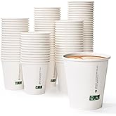 LITOPAK 210 Pack 10 oz Disposable Paper Coffee Cups, White FSC Hot Coffee Cups for Multiple Drinks for Office, Store, Home