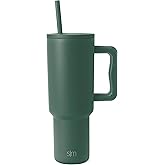 Simple Modern 40 oz Trek Tumbler with Handle and Straw Lid | Cup Holder Friendly Insulated Stainless Steel Travel Mug | Forest