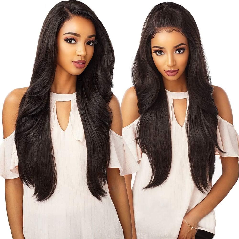 Straight Lace Front Wigs Human Hair 20inch Straight Wigs for Black Women Human Hair Unprocessed Virgin Brazilian Hair 130% Density Natural Color Laritaiya Hair