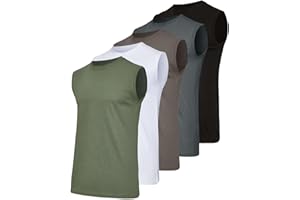 Real Essentials 5 Pack: Men's Cotton Sleeveless Crewneck Tank Top Casual Shirts Tees (Big & Tall Available)