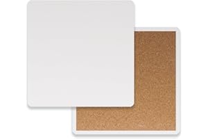 Zilphoba 10pcs 4''x4'' Ceramic Tiles for Crafts, Blank Ceramic Coaster for Craft, White Unglazed Tile with Cork Backing Pad for Painting, Alcohol Ink, Acrylic Pouring, DIY